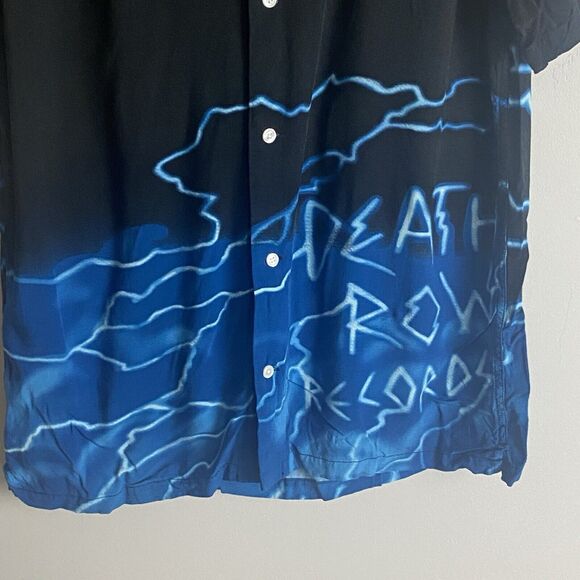 RIPPLE JUNCTION DEATH ROW RECORDS Mens Black Button Short Sleeve Short Size M - Picture 4 of 13